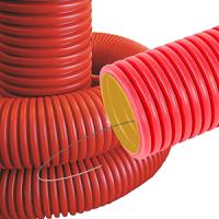 Труба гофра 40мм ПНД тяжелая двустенная 50м DKC красный